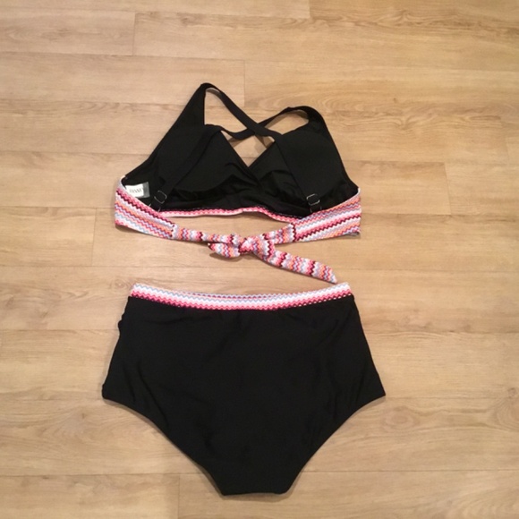 Women’s High Waisted Plus Size Tummy Control Bikini Set - Picture 3 of 4